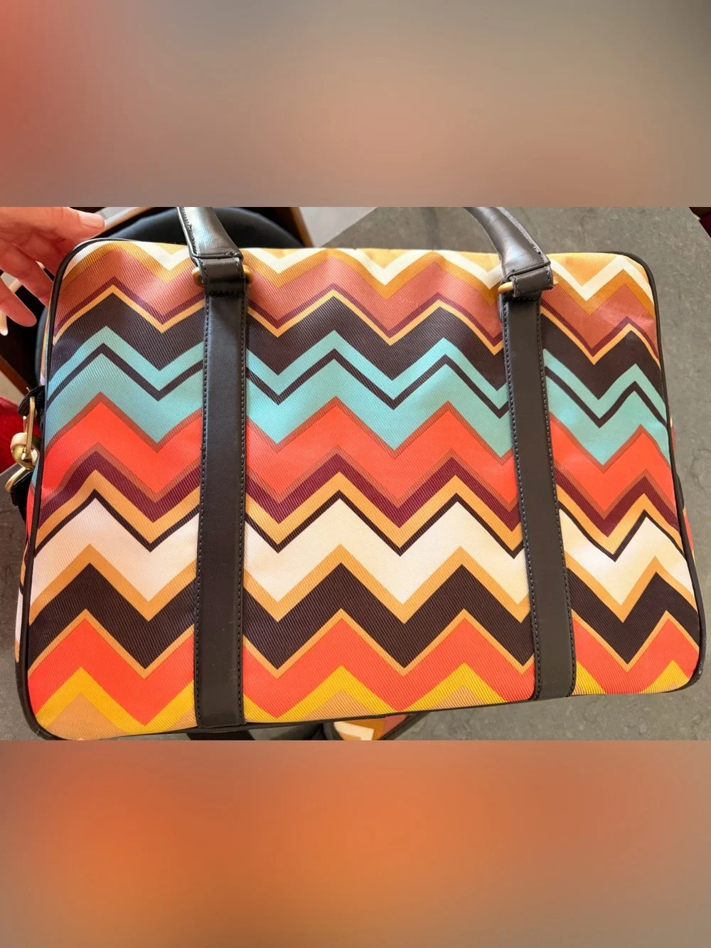 Missoni for Target Colore Zig Zag Travel Tote Bag Laptop Carry On 16x12x5